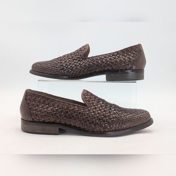 Rangoni Firenze Men Size US 7.5 | EU 40 Luxurious Brown Woven Leather Slip-Ons main image 13